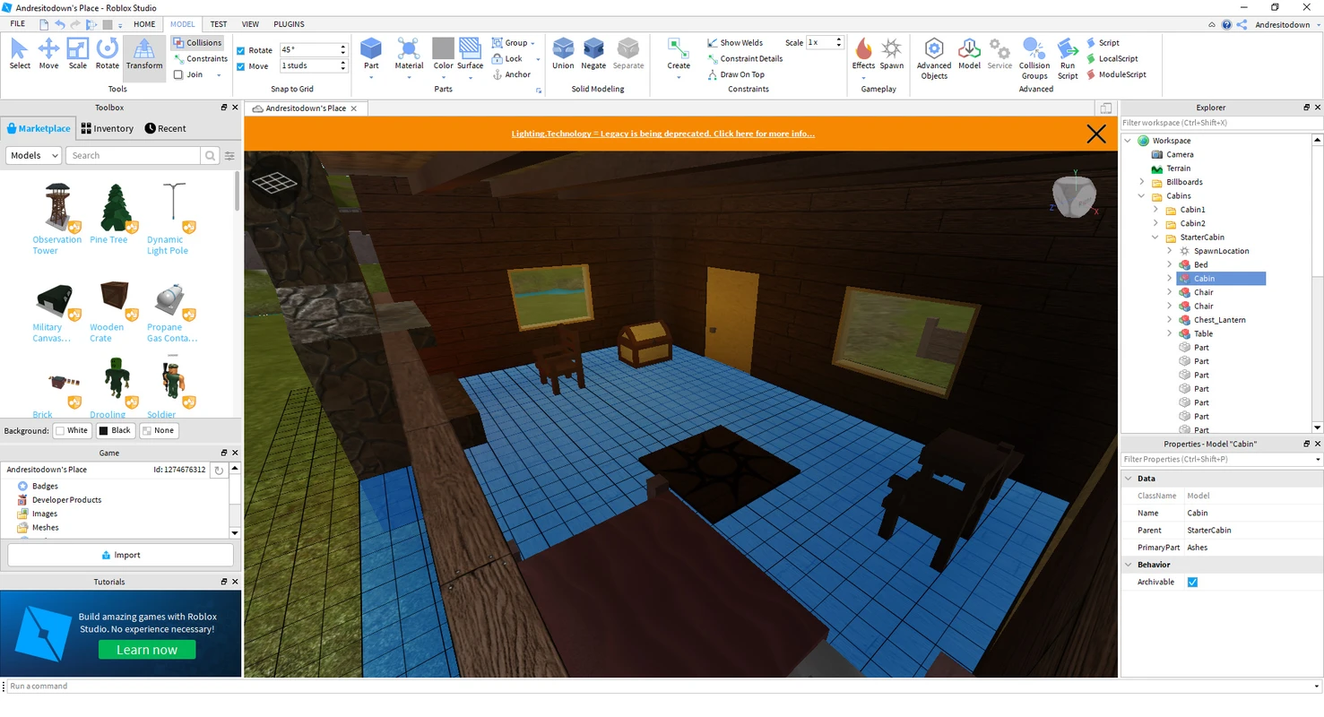 Terrain sculpting and lighting preview in the 3D scene